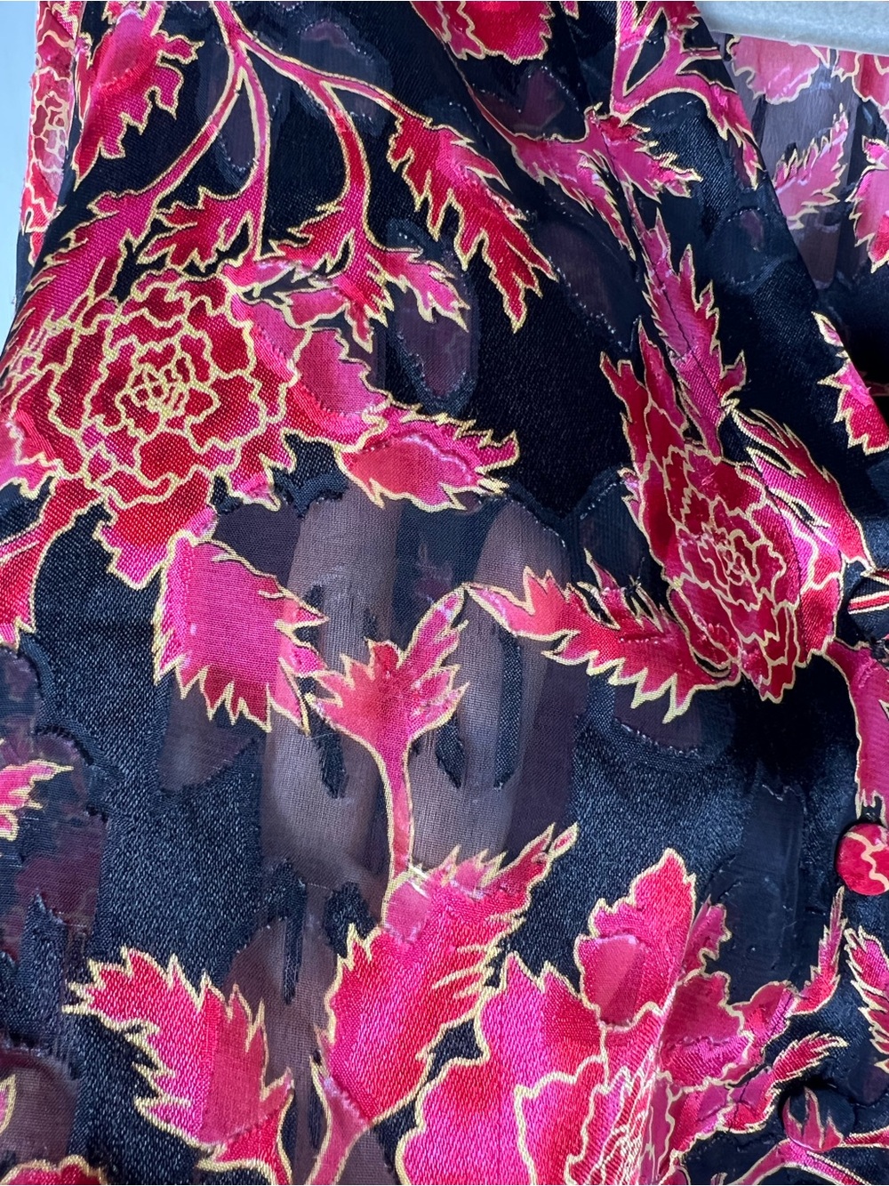 Vintage Victorias Secret Gold Label Floral Night Shirt Gown Semi-Sheer Size P - Picture 5 of 9